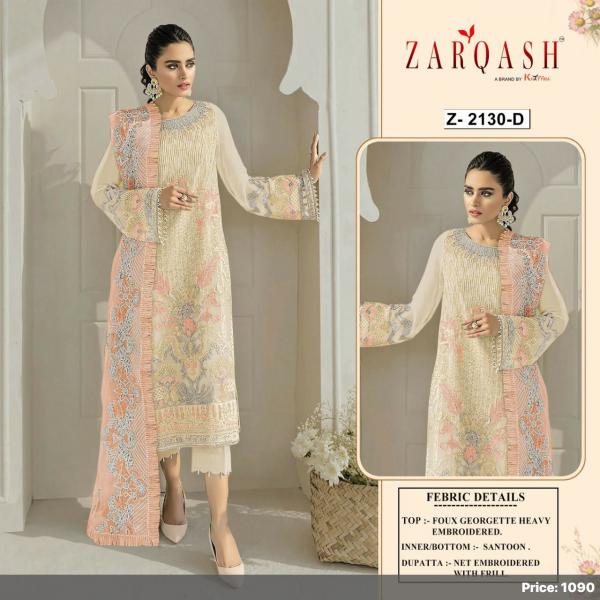 Zarqash Mehak Z 2130 Embroidery Designer Pakistani Salwar Kameez